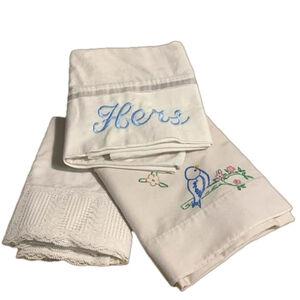 3 vintage pillowcases